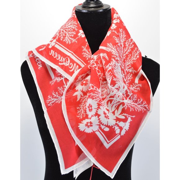 Alexander McQueen IVY SKULL CREEPER Cotton Scarf - Picture 1 of 9